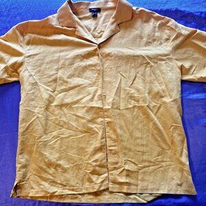 Forever 21 Men’s Yellow Button Down Shirt XL 1XL Casual Woven Top NWOT NEW
